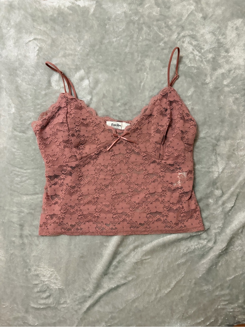 Floral Lace Cami with Adjustable Straps - Dusty Rose